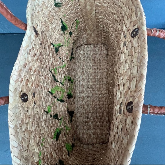 Vintage Rattan Large Beach Bag Woven Utility Grocery Reusable Book Bag Travel - Picture 6 of 10